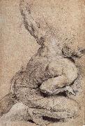Peter Paul Rubens Pencil sketch of man-s back Sweden oil painting artist